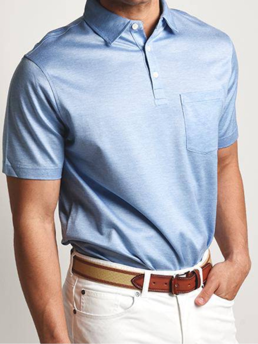 Peter Miller Crown Cool Polo- Light Blue-Size L
